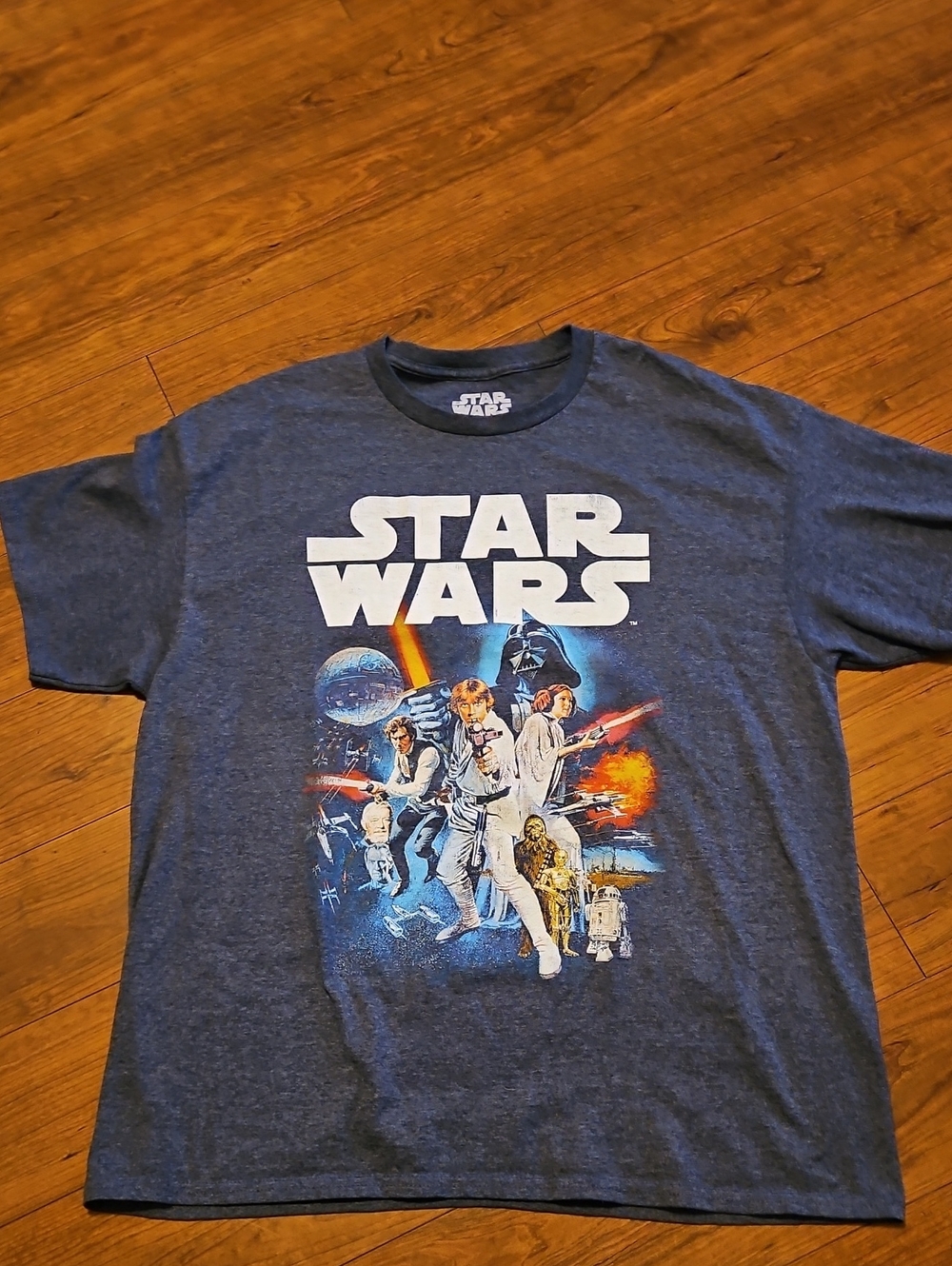 Star Wars Mens  Graphic Tee - Navy Heather with Multicolor Print
